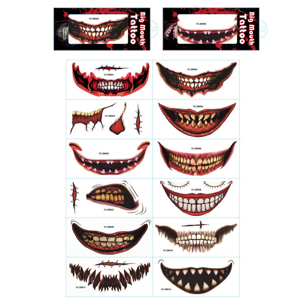 Halloween Scary Scar Tattoo Stickers