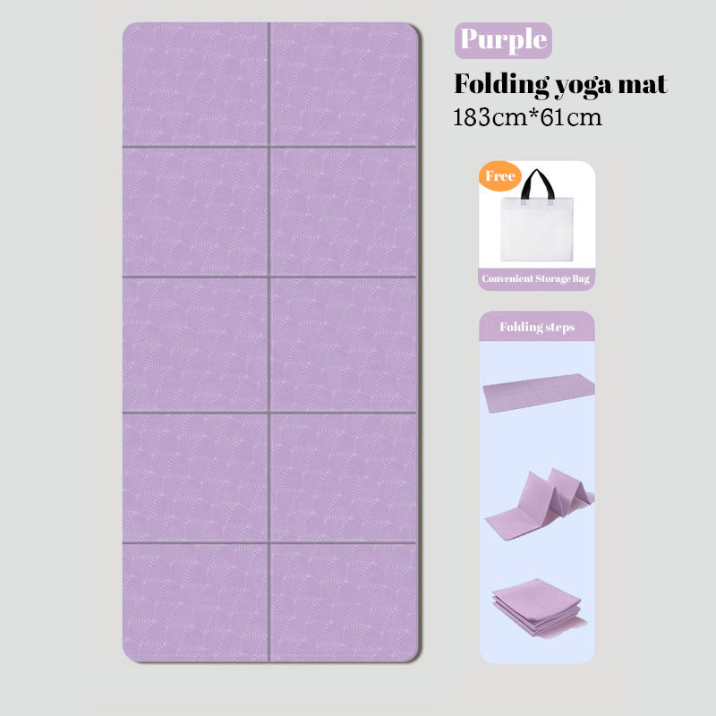 Foldable Eco-Friendly TPE Yoga Mat – Non-Slip, Travel & Workout Use