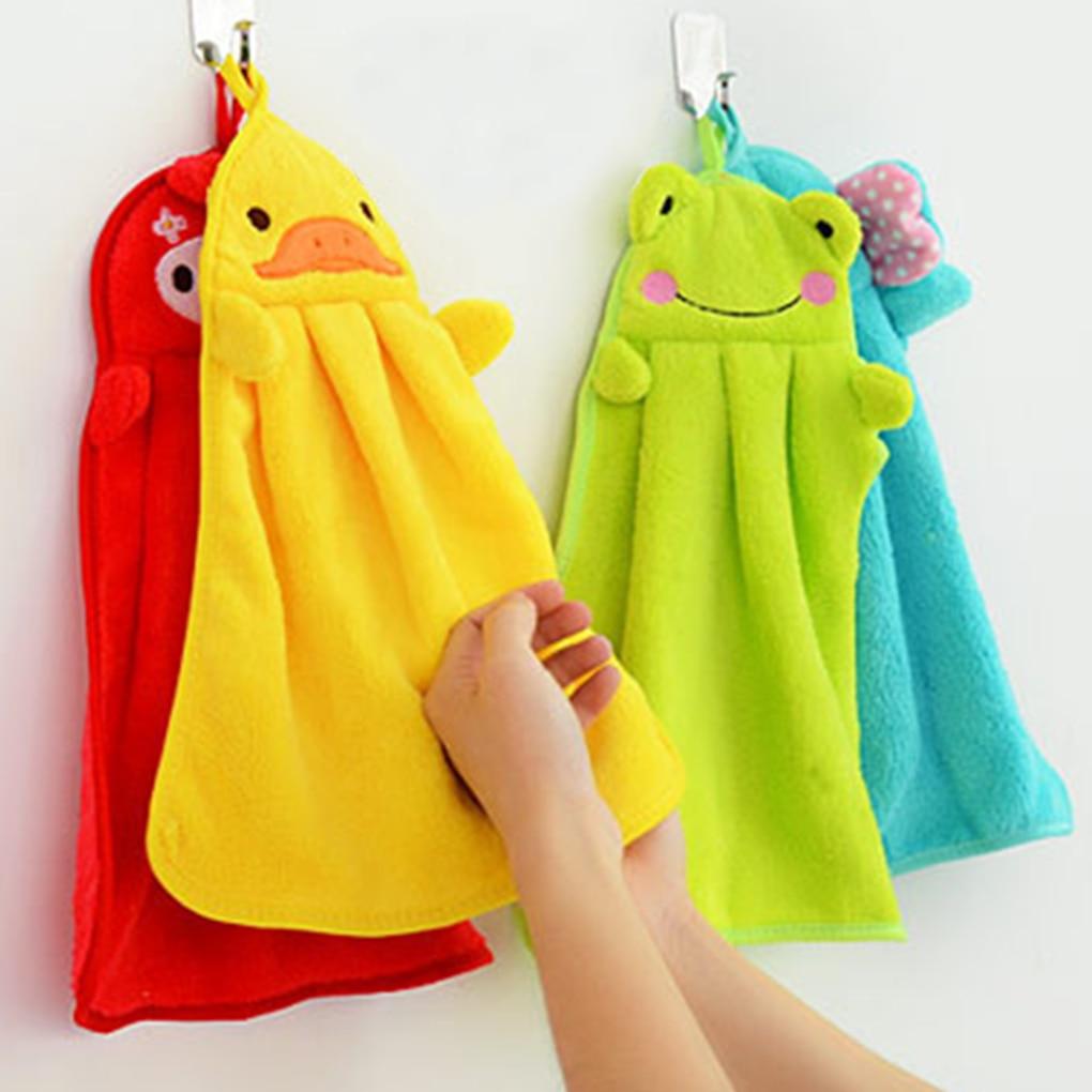 Eco-Friendly Cartoon Animal Towel – Soft Coral Velvet, Hangable