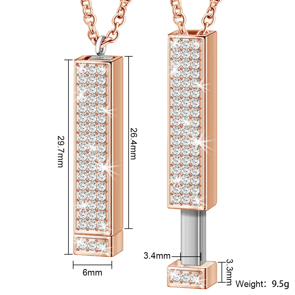 Engraved Double Diamond Necklace
