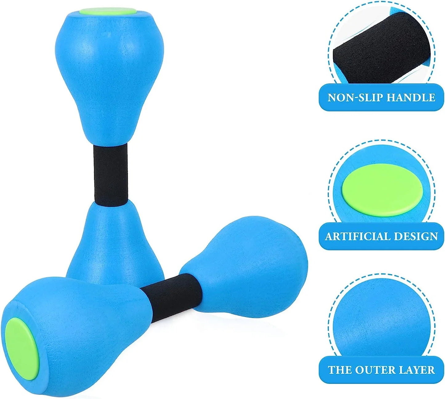 Blue Foam Water Dumbbells for Aquatic Fitness