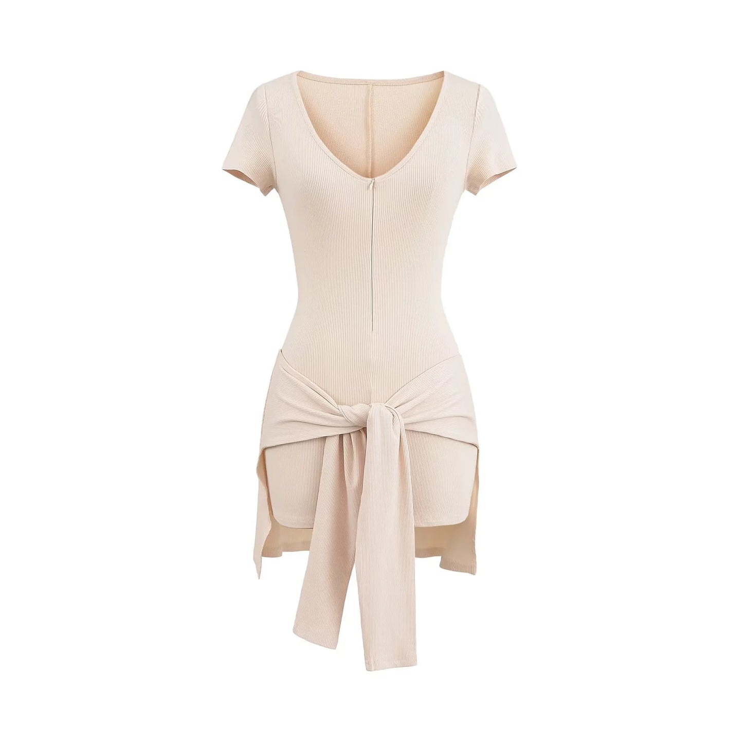 Deep V-Neck Fitness Jumpsuit