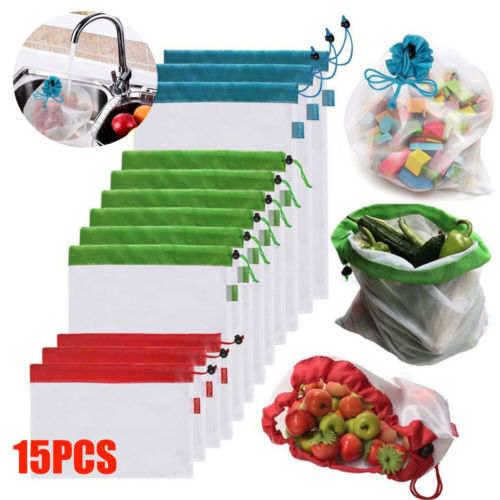 12pcs Reusable Mesh Produce Bags – Eco-Friendly Grocery & Storage