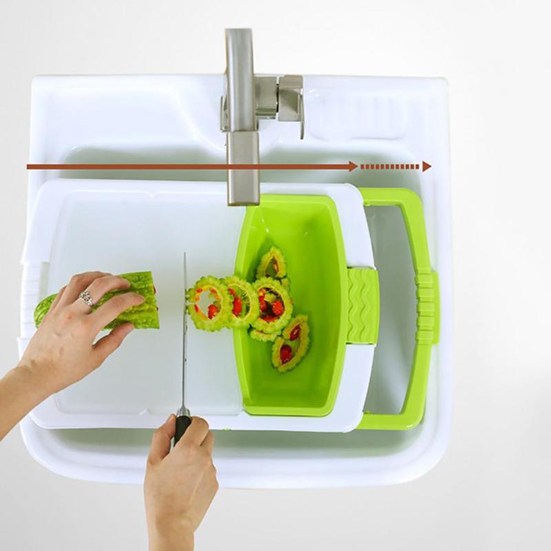 Multifunction Kitchen Cutting Board – Chopping & Drain Basket Tool