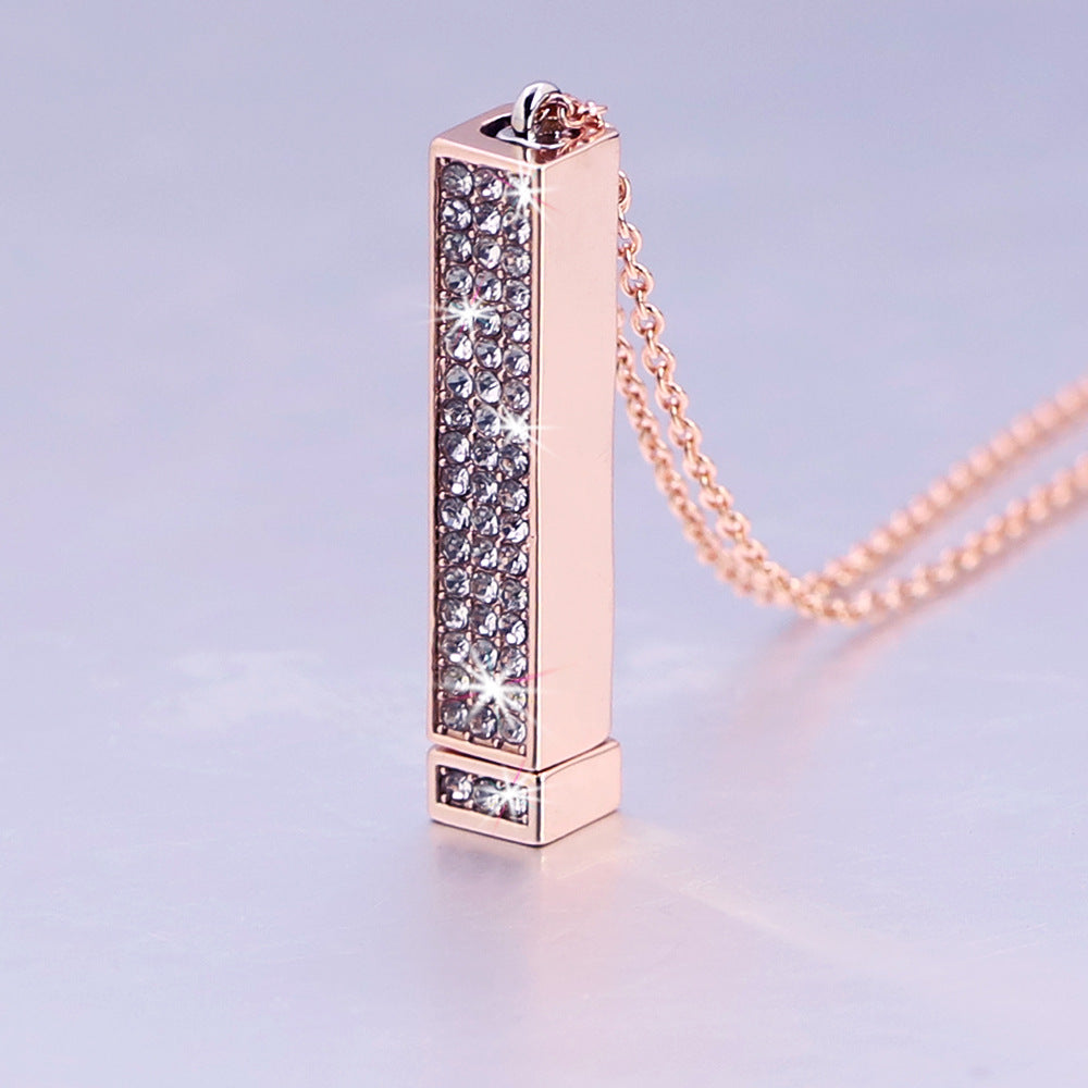 Engraved Double Diamond Necklace