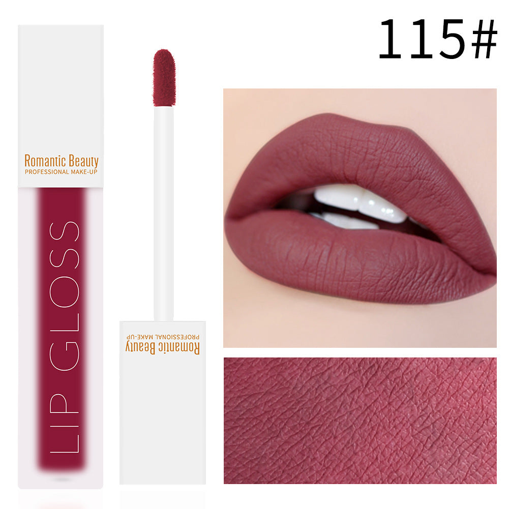 Velvet Matte Non-Stick Lip Glaze – Romantic Beauty