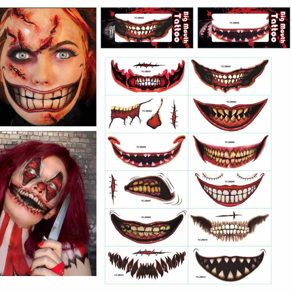 Halloween Scary Scar Tattoo Stickers