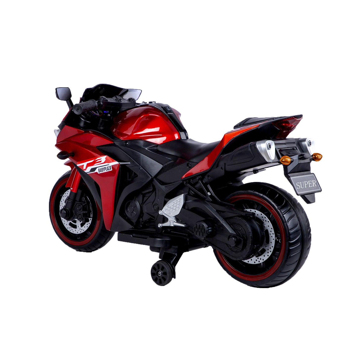 12V Kids Ride-On Motorcycle with Training Wheels