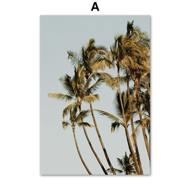 Coconut Tree & Sea Landscape Canvas Wall Art