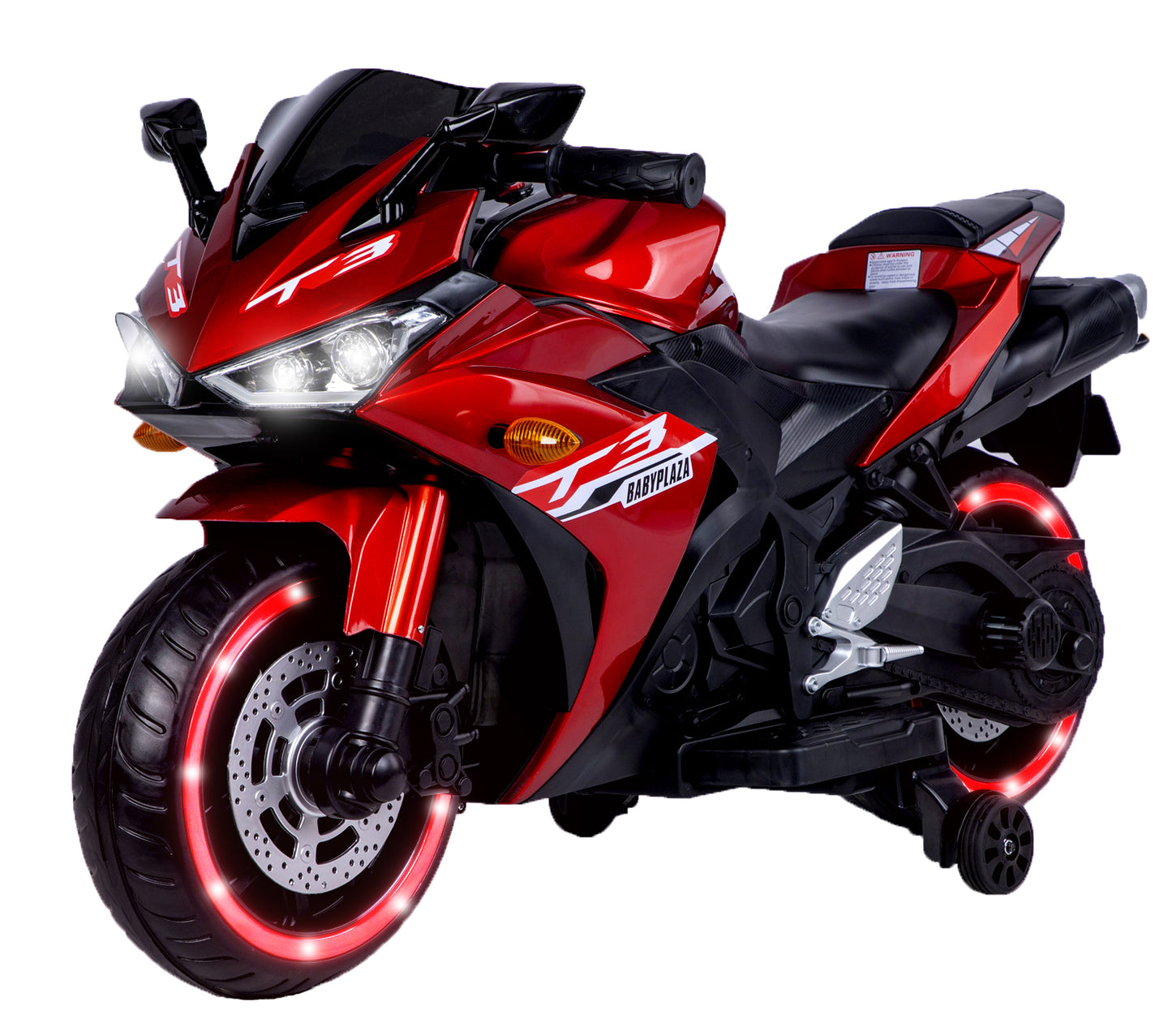 12V Kids Ride-On Motorcycle with Training Wheels