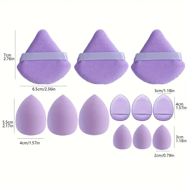 12pcs Makeup Sponge Set – Beauty Blender Foundation & Cosmetic Puffs