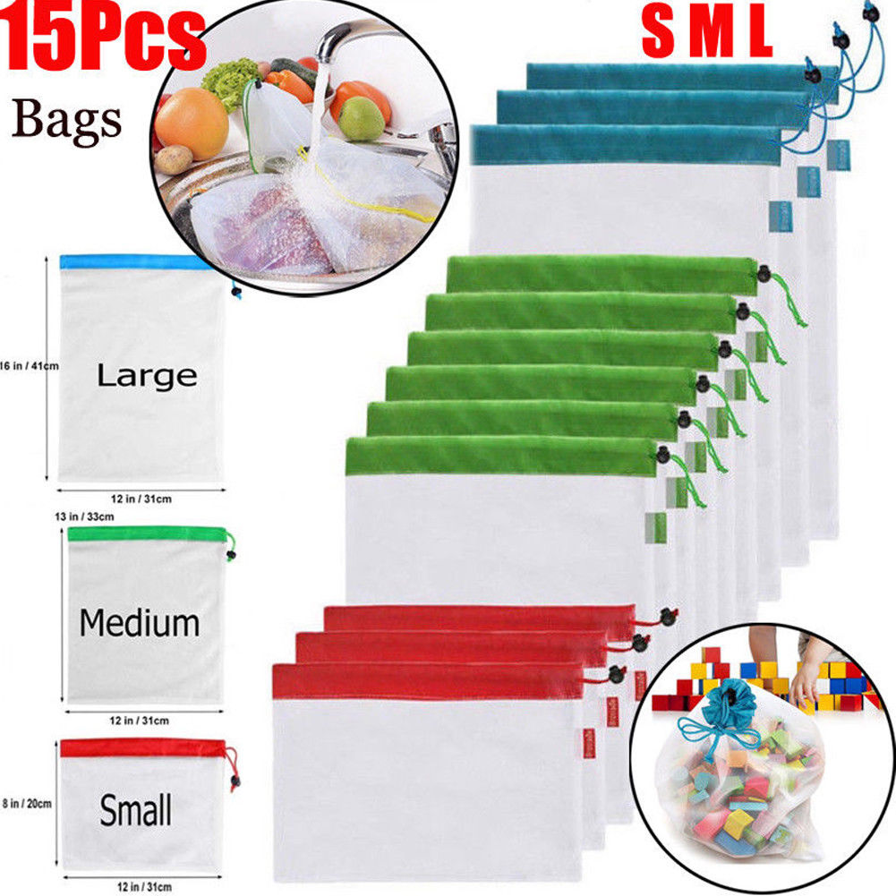 12pcs Reusable Mesh Produce Bags – Eco-Friendly Grocery & Storage