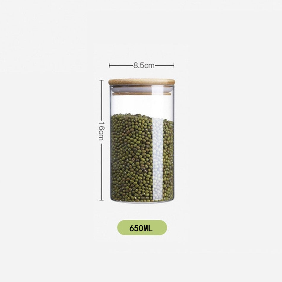 Glass Storage Jar with Bamboo Lid – Food & Tea Container