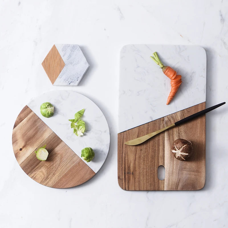 Marble Stone Board – Cheese, Bread & Sushi Serving Plate