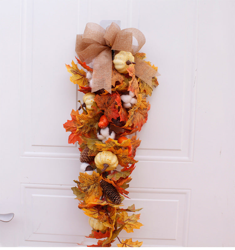 Autumn Pumpkin Leaf Garland Decor