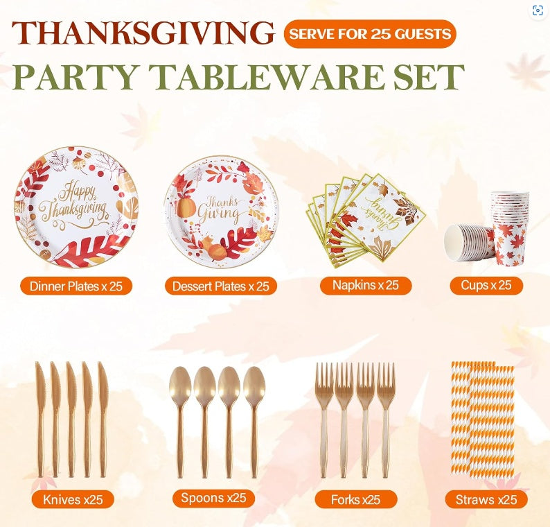 Thanksgiving Party Tableware Set