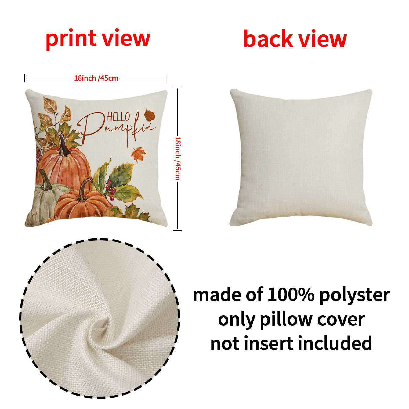 Thanksgiving Pumpkin Pillow Cover