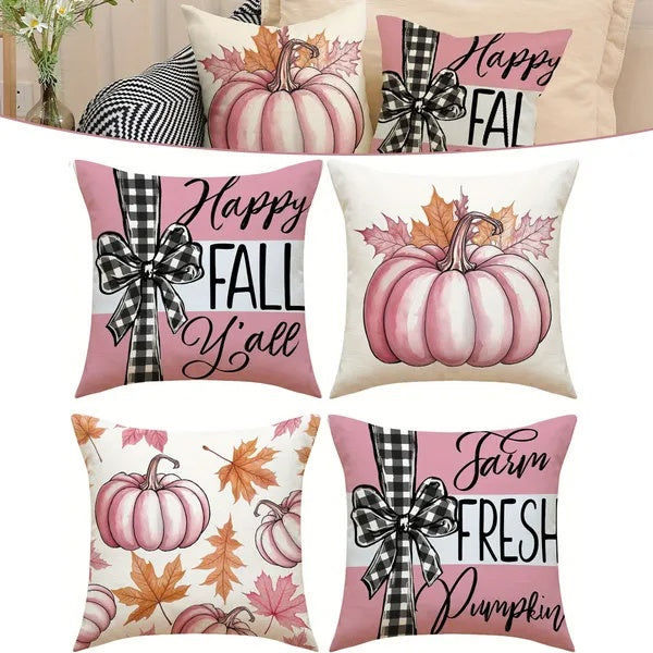 Thanksgiving Pumpkin Pillow Covers (4 PCS)