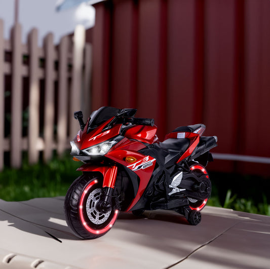 12V Kids Ride-On Motorcycle with Training Wheels