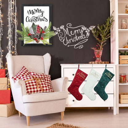 Gold Embroidered Christmas Stockings