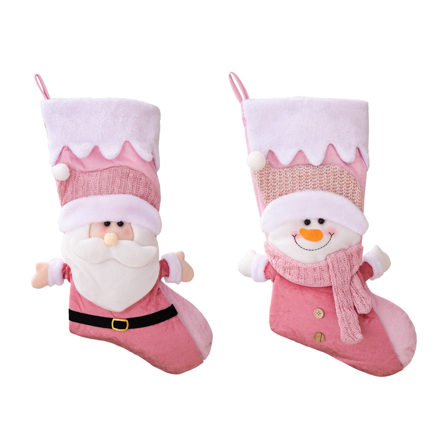 Nordic Pink Santa Christmas Socks