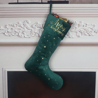 Gold Embroidered Christmas Stockings