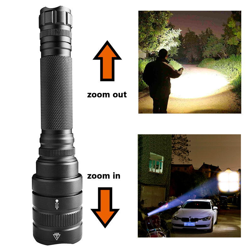 Strong light long-range flashlight