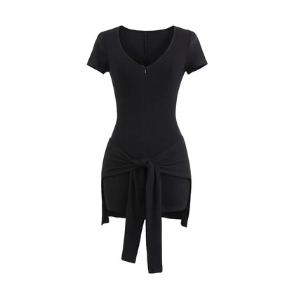 Deep V-Neck Fitness Jumpsuit