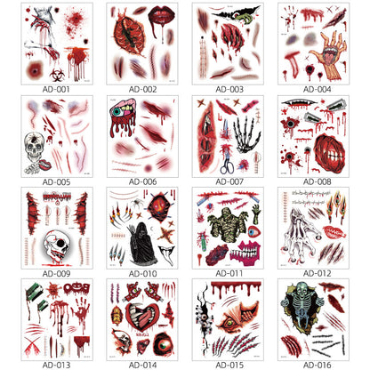 Halloween Scary Scar Tattoo Stickers