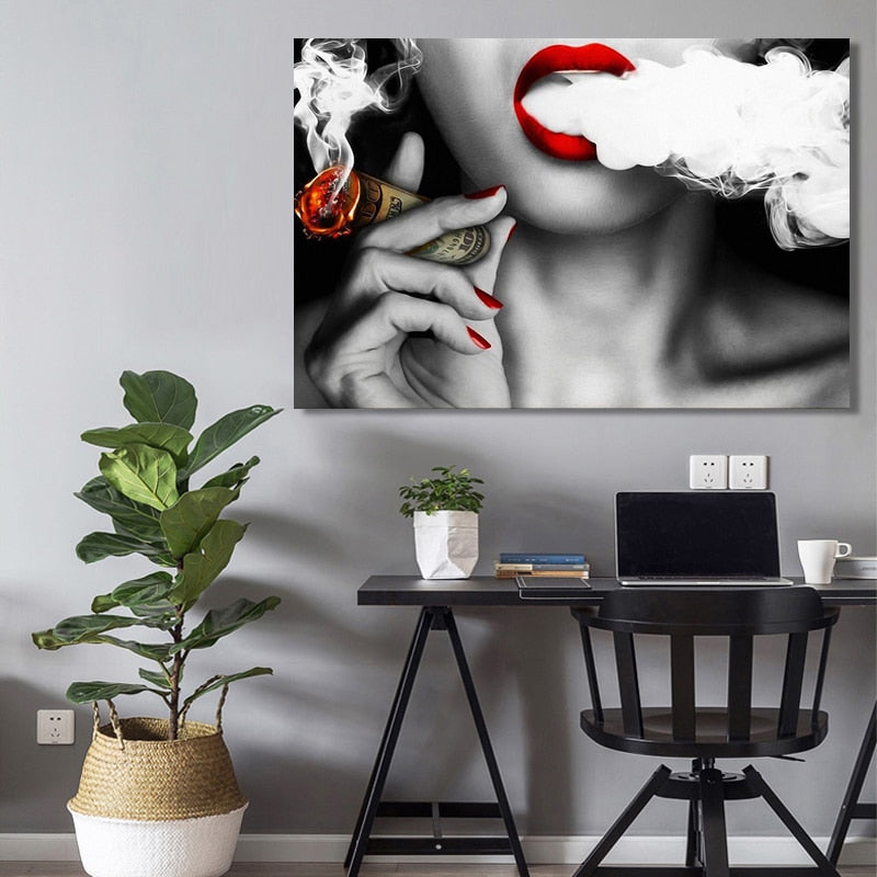 Modern Abstract Woman Portrait Canvas Wall Art