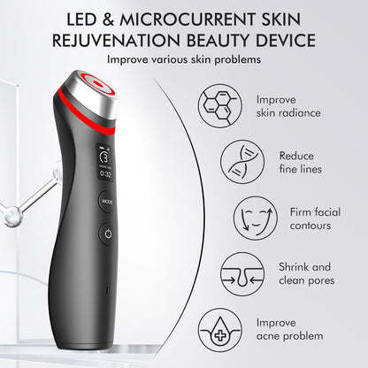 Microcurrent Vibration Massager – Red & Blue Light Pore Care Device