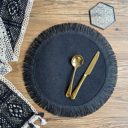 Handwoven Jute Tassel Placemats