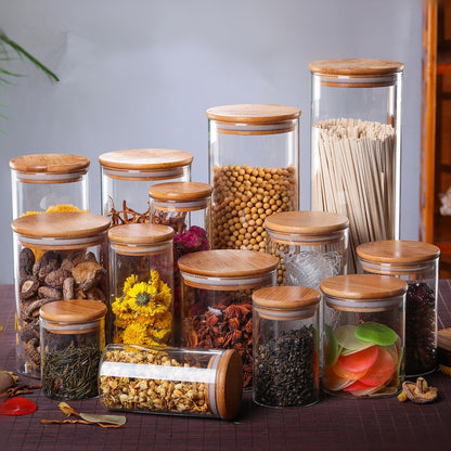 Glass Storage Jar with Bamboo Lid – Food & Tea Container