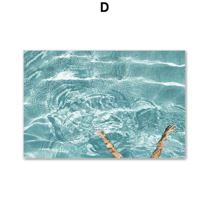 Coconut Tree & Sea Landscape Canvas Wall Art