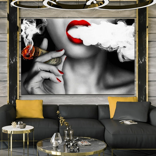 Modern Abstract Woman Portrait Canvas Wall Art