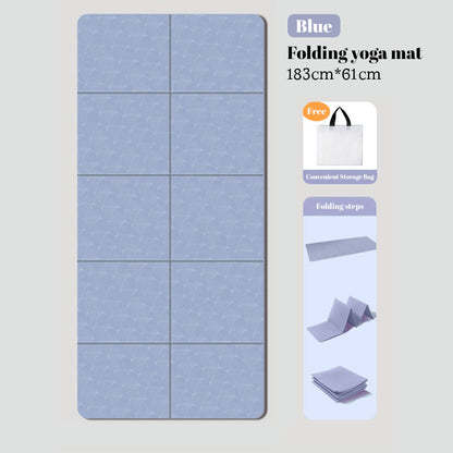 Foldable Eco-Friendly TPE Yoga Mat – Non-Slip, Travel & Workout Use