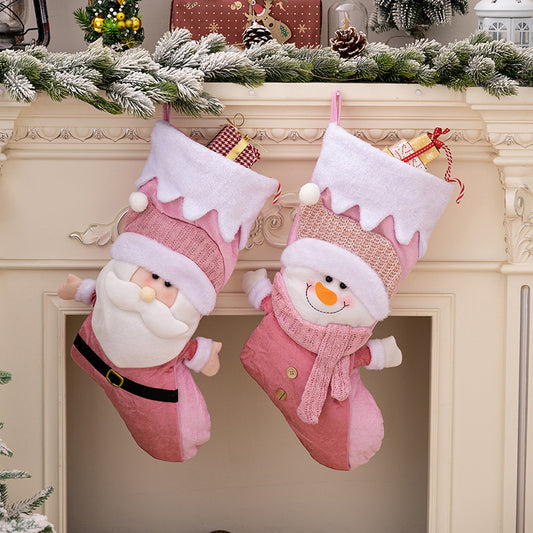 Nordic Pink Santa Christmas Socks
