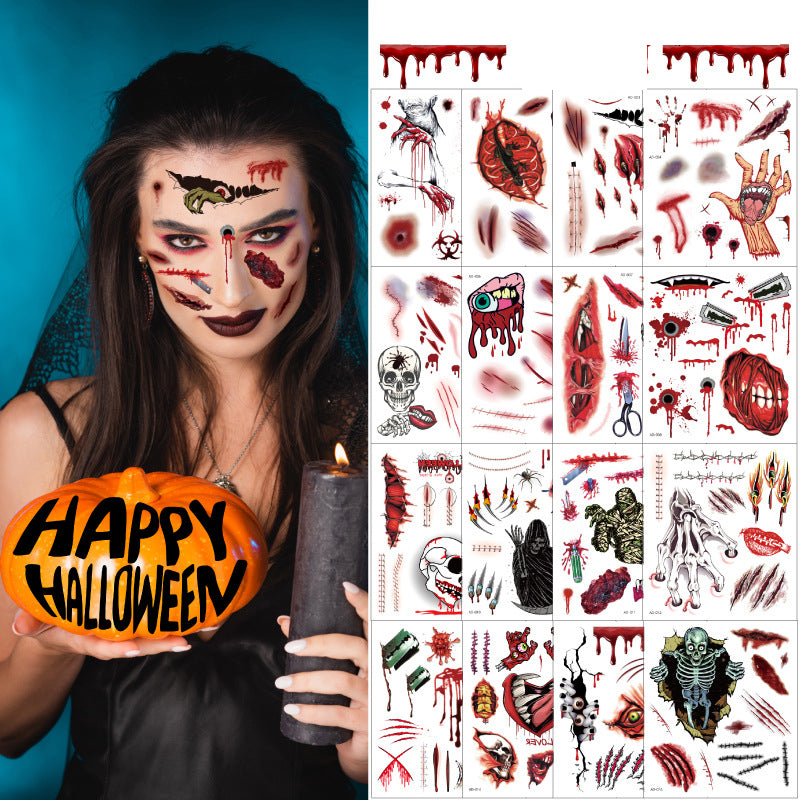 Halloween Scary Scar Tattoo Stickers