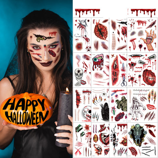 Halloween Scary Scar Tattoo Stickers
