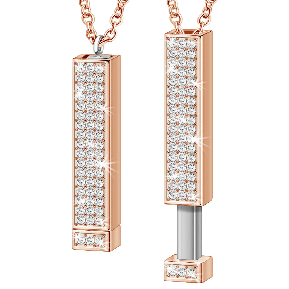 Engraved Double Diamond Necklace