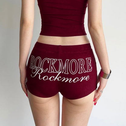 Letter Print Yoga Shorts