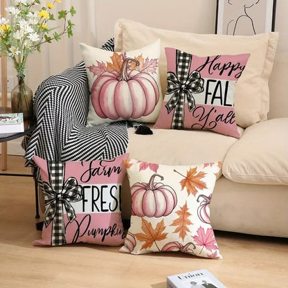 Thanksgiving Pumpkin Pillow Covers (4 PCS)