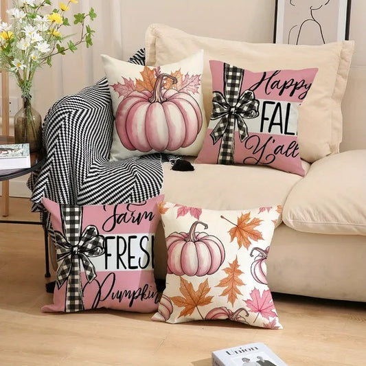 Thanksgiving Pumpkin Pillow Covers (4 PCS)