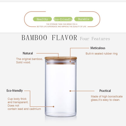 Glass Storage Jar with Bamboo Lid – Food & Tea Container
