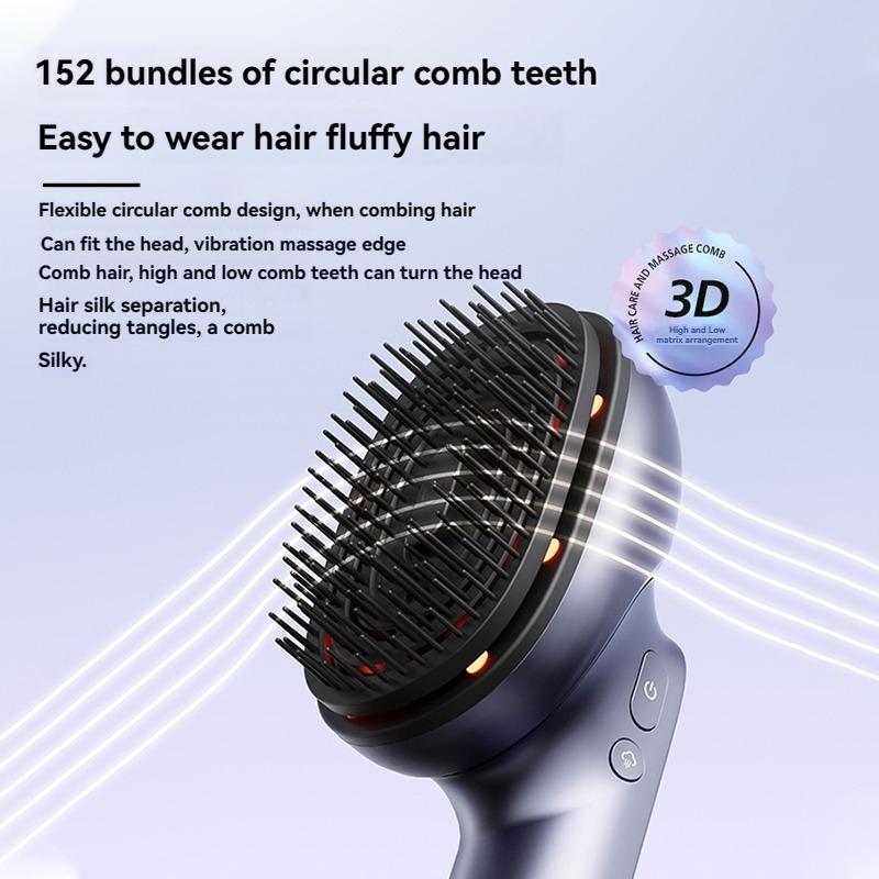 Electric Massage Brush - 1 Pc, 3 X 1.2ml Hair Oil Bottles, Multi-function Scalp Massage Comb, Can Hold Hair Oils