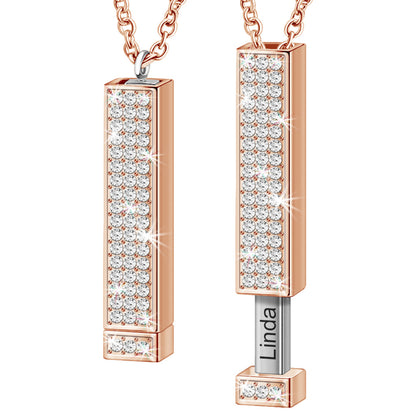 Engraved Double Diamond Necklace