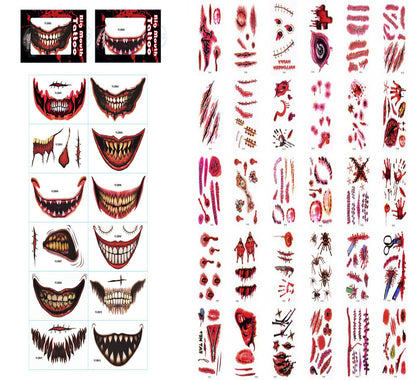Halloween Scary Scar Tattoo Stickers