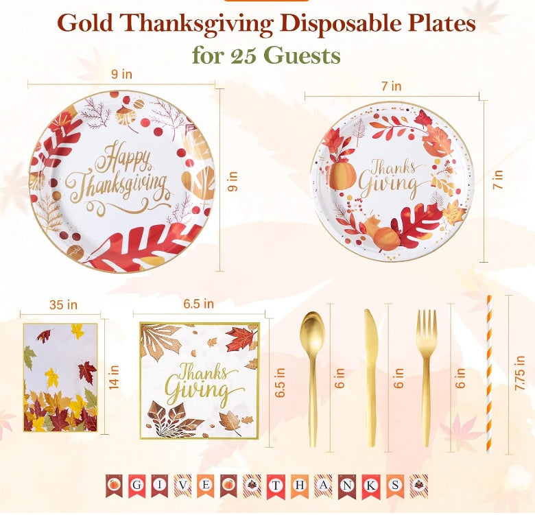 Thanksgiving Party Tableware Set