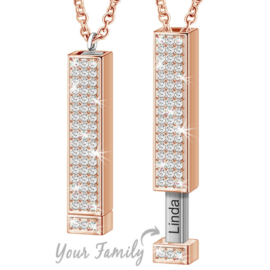 Engraved Double Diamond Necklace