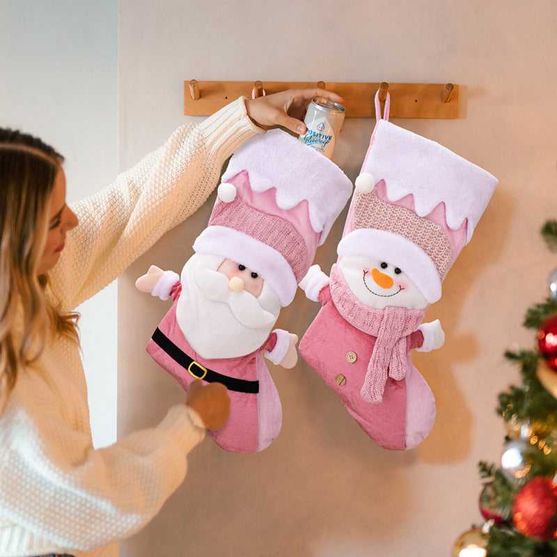 Nordic Pink Santa Christmas Socks